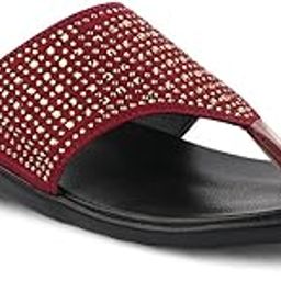Fashion Flat Slippers with Studded Design For Women's-image-7