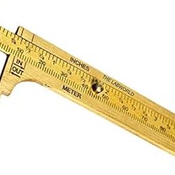 Labworld Mini Pocket Brass Vernier caliper slide caliper 10 cm or 4 inches for measurement of round objects,jewelry used in industrial,home or general use-9