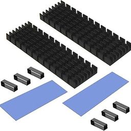 Tobo Aluminum Heat Sinks for M.2 SSD Heatsink Cooling Radiator, PCIE M.2 SSD Cooling Fin for Laptop Computer Silicone Heat Dissipation Pads + Accessories Included TD-1036PC (Pack of 2, Black)-27