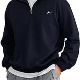 Quarter Zip ZipFlex Solid Sweatshirt for Men | Warm Fleece Zip Up Sweatshirt Hoodie-image-1