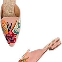 by Regal Women Suede Embroidered Mules-image-16
