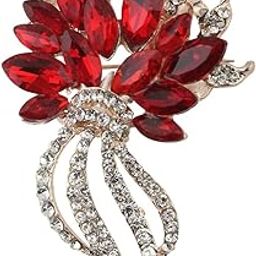 Petal Cascade Red Colour Brooch For Men-image-53