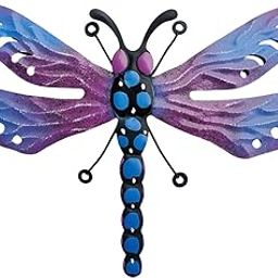 UJEAVETTE Dragonfly Wall Art Decor Wall Sculpture for Garden Indoor Outdoor Porch Yard Violet-image-47