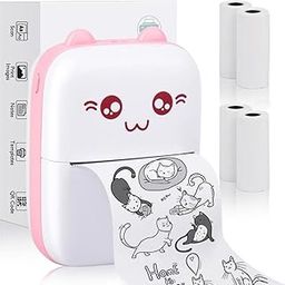 AL_Jannah Cute Cat Printed Backpack with Pencil Case, 38 cm x 28 cm, Pink and White-13