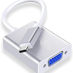 1Goal® USB C to VGA Cable Adapter,Type C to VGA Monitor Converter Compatible 2023-2016 MacBook Pro 13/15/16,New Mac/MacBook Air/Surface,iPad Chromebook,Galaxy,Dell XPS,Phone,More(1080VGA,Sliver)-17