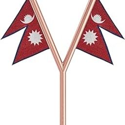 The Flag Corporation Dual Nepal Car Dashboard Flag 2in x 3in With A Plastic Blush Rose Gold Base-image-93