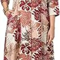 Women Beige Viscose Blend Floral Print Kurta Set-image-24