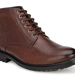 Men's Boots Solid Casual Leatherette High Top Ankle Laceup Shoes| Soft Cushioned Footbed with PU Sole| Classic, Durable, Comfortable for Outdoor & Party-image-11