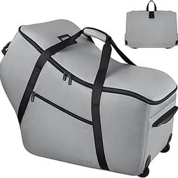 SCTEL Car Seat Travel Bag Fits All Nuna Pipa & Doona, Silent Wheels, All-Around Protection, Grey, Unique Fashion Design, Grey, Unique, Padded Car Seat Travel Bag With Wheels-11