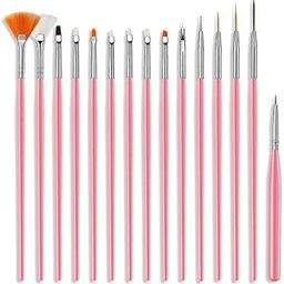 Emigel Professional Nail Art Brush For UV Gel Acrylic Nail Painting Brushes/Drawing Pen/Nail Art Design Painting Tool Pen Polish Nail Brush (Set of 15)-17