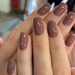 Brown Color Press-On False Nails | 24-Piece Reusable Stick -On Fake Nails Set | Easy Glue-On Application | Long-Lasting Shine | Artificial Nail Extensions for Women & Girls-19