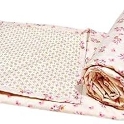Trance Home Linen 150 GSM Pure Cotton Reversible Dohar Single Bed Size | Ac Blanket Comforter | Soft Light-Weight Bed Blanket (56 X 88 Inch, Beige Pink, Pack of 1), 200 TC Summer Collection-5