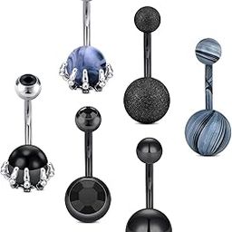 14G Belly Button Rings Surgical Stainless Steel Skull Hand Belly Rings Diamond Navel Rings Piercing 10mm 3/8" Belly Button Piercing for Women-image-55