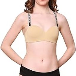PrettyCat Lightly Padded Sexy Bra Panty Set with Shine Strap-image-3