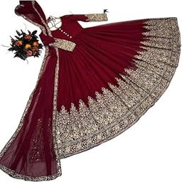 Women's Georgette Embroidered Anarkali Gown with Dupatta Set for Womens.-image-49