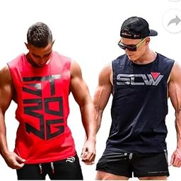 Backbone1 Combo 2 Pcs Polyester Synthetic Stringer Vest for Men, Gym Vest, Sleeveless Vests_271-picture-1