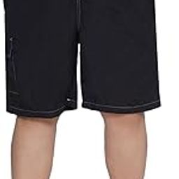 Men's Plus Size Regular Fit Swim Shorts with Compression Liner, Black, Mid-Thigh Length, Drawstring Waist-picture-9