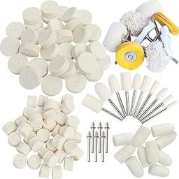 DIY Crafts 1Inch Polishing Buffing Wheel Set,Wool Felt Cotton Mounted 3mm Shank for Rotary Tool Accessories,Mini Brush Polishing Kit,with 3mm Mandrel For Watches Jewelry (75)-picture-12