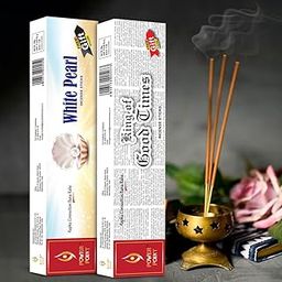 POWERPOINT Agarbatti Good Times and White Pearl Incense Sticks for Pooja, Gift Pack-image-52
