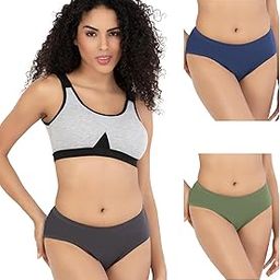 Riza Touchie Women's Full Hip Coverage Ultra Soft Modal Stretch Fabric Hipster,High Waist,0.6 Inch (1.5 cm) Covered Elastic Panties Multicolors and Colors May Vary Pack of - 3-picture-1