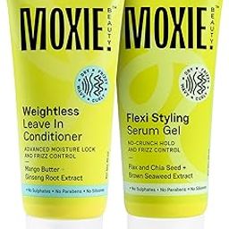 Moxie Beauty Wavy Vibe Setter Travel Duo | Enhances Wavy Hair & 94% Moisture Retention | Tackles Frizzy & Dry hair | Weightless Leave-In Conditioner (50ml) & Flexi Styling Serum Gel (50ml)-3