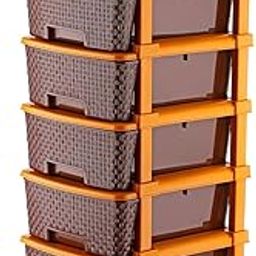 TEKCOOL Plastic Drawer Organizer Self Standard Rectangular Multi Purpose Modular Drawer System Large Chest of Drawer Organizer for Home Office,Product Dimension When assembeled (6xl, Coffee)-image-52