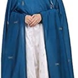 Women Handloom Hand Woven Cotton Buti Dupatta With Pom Pom Edgings (Blue, 2.5 Meters)-picture-12