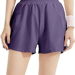 Women's Polyester Spandex Dry Fit Activewear Shorts with Side Pockets and Built in Inner Tights-image-67