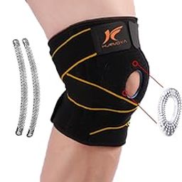 Hurmoya Knee Brace with Side Stabilizers & Patella Gel Pads, Adjustable Compression Knee Support Braces for Knee Pain, Meniscus Tear,ACL,MCL,Arthritis, Joint Pain Relief,Injury Recovery-4 Sizes. (Orange, Small)-image-24