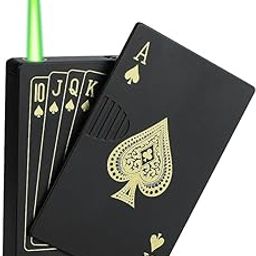 Drumstone [𝟏𝟓 𝐘𝐄𝐀𝐑𝐒 𝐖𝐀𝐑𝐑𝐀𝐍𝐓𝐘] Ace of Spades Lighter - Jet Lighter with Green Flame, Refillable Butane, Windproof Poker Design, for Men and Women-21