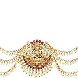 Bhumika Gold Finish Red & Green Juda Pin-image-85