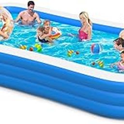 Extra Large Inflatable Swimming Pool with Pump for Adults, 130"x72"x22" Oversized Thickened Blow Up Pool Family Swimming Pools for Backyard, Outdoor, Garden, Summer Water Party-26