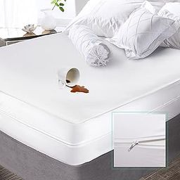 Nestl Premium Microfiber Zippered Mattress Encasement - Waterproof King Mattress Protector - Fits 15 Inches Deep - King-image-4