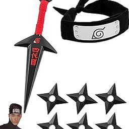 INOCEAN 8PCS Kunai, Kunai Cosplay Accessories, Collection For Anime Fans, Includes Red, 1 + Black 6 + Headband 1, For All Ages-image-37