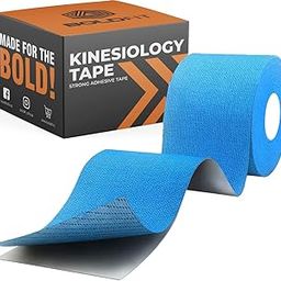 Boldfit Kinesiology Tape for Physiotherapy, Sports Injury, Pain Relief Muscle Tape, for Shoulder, Wings, Arms, Ankle K Taping Waterproof Athletic Tape for Pain Support -2 Inch Blue-27