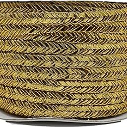 CRAFT LOVE Metallic Lace Dori 18.5 Yards/ 17 Meters for Sewing Decoration & Crafts (6 mm Wide) (Golden)-picture-21