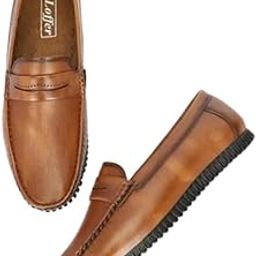 Men's Faux Leather Loafers – Stylish & Comfortable Slip-On Casual Shoes for Office, Party Lightweight, Durable Driving Loafers with Anti-Skid Sole, Tan-image-77