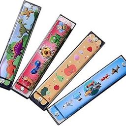 RADIYAN Harmonica Colorful Kids Musical Instruments Toys Children Cartoon Pattern Mouth Organ Random Color and Design (Multi Color,Pack of 2)-2