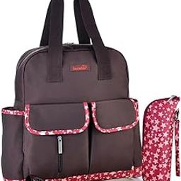 BNF 6 pcs Mummy Bags Baby Nappy Diaper Changing Bag Bottle Holder Handbag Brown | Baby | Diapering | Diaper Bags-image-46