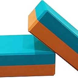 Streetup India® Yoga Block with High Density EVA Foam Non-Slip Workout Bricks (Sea Green & Orange)-picture-29