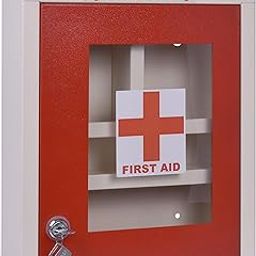 Plantex First Aid Kit Box with Multi Compartment/Emergency Medical Box for Home - School - Office/Medicine Box with Lock & Keys - (Red & Ivory) – GI Steel-7