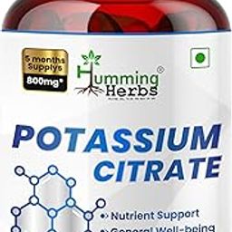 Humming Herbs Potassium Citrate 800mg | Electrolyte Balance, Muscle & Heart Support | Essential Mineral for Hydration, Nerve Function & General Well-Being | 150 Capsules, 5-Month Supply-image-11