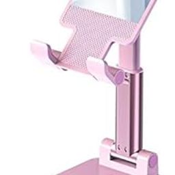 Speedwav K2 Foldable Portable Phone Stand Holder Desk, Desktop Stand Compatible with Mobile Phone/iPad/Tablet/Kindle (Pink Mirror)-image-55