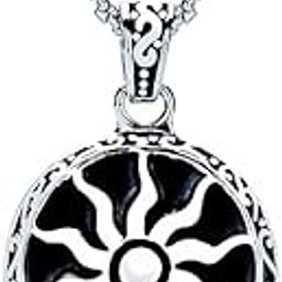 Men's Jewellery Silver Chain For Men Sun Power Design Silver Pendant For Boys Men Stainless Steel Black Silver Locket Pendant Necklace For Boys And Men-image-94