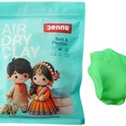 Jenna Air-Dry Clay 300g-Green | Non-Toxic, Lightweight Modeling Clay for Kids & Adults | Ideal for Sculpting, DIY Projects, Dolls, Figurines, Charms, Art & Craft-image-7