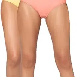 intimate queen Seamless Lemon Bae Quick-Dry Lightweight Ultra Soft Bikini (Yellow, Salmon) -2 Pack-picture-13