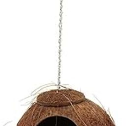 bnf® Natural Coconut Shell Bird Nest House Hut Cage Toy for Pet Parrot Swing-image-41