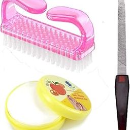 Calitate24 Nail Brush for Women 1Pcs Nail Cleaning Brush Manicure Scrub with Plastic Handle Soft Nylon Bristle Pedicure Tools Multicolor with 1 Nail Polish Remover Box & 1 Nail Filer-picture-28
