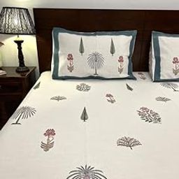 INDIEROOTS BY RENE Indiroot Jaipur Slub Cotton Bedcover | King Size - 90 * 108 inches - 7 * 9 Feet | 90 * 108 Inches | Aaftab-image-21