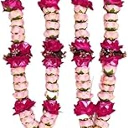 India Gift Hub Handmade Shubh Vivah Artificial Flowers mala,Gift for Groom Bridal, Flower colllins for Wedding Anniversary Marriage, Return Gift Pack of 2-image-20